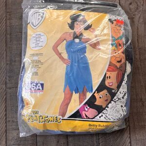 Women's The Flintstones Betty Halloween Costume Blue Dress Large 14-16